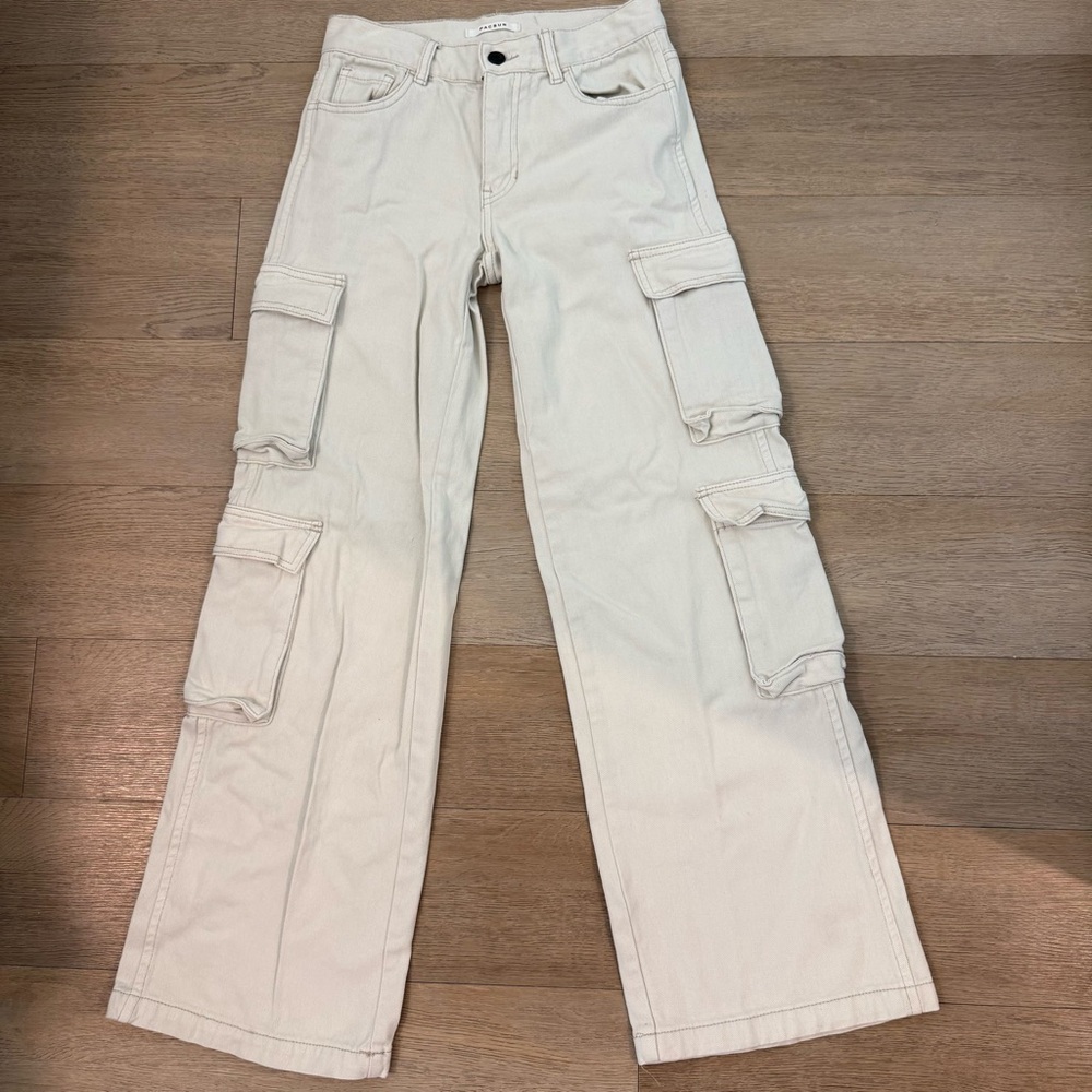 Pacsun Women’s Cream 90s Baggy Cargo Pants Size 22W 100% Cotton